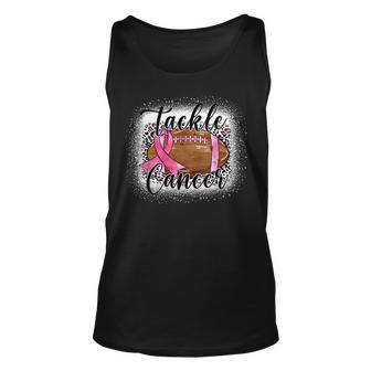 Tackle Football Pink Ribbon Leopard Breast Cancer Awareness Tank Top | Mazezy