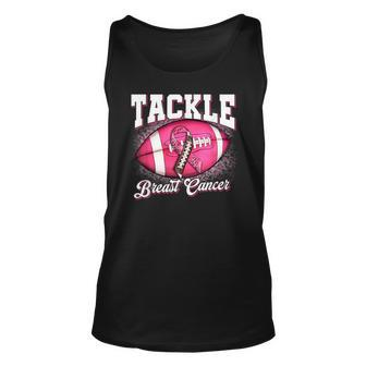 Tackle Football Pink Ribbon Warrior Breast Cancer Awareness Tank Top - Monsterry AU