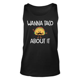 Taco Mustache Father Dad Men Wanna Taco About It Tank Top | Mazezy