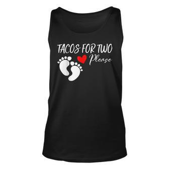 Tacos For Two Please Funny Cute Pregnancy Announcement Unisex Tank Top | Mazezy