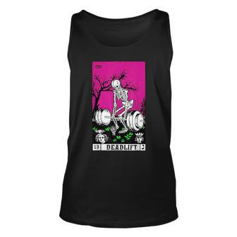 Tarot Card Funny Gym Deadlifts Workout Occult Reading Reader Unisex Tank Top - Seseable