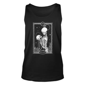 Tarot Card Skull The Lovers Skeleton Love Bones Horror Goth Love Tank Top | Mazezy