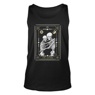 Tarot Cards The Lovers Witchy Vintage Halloween Themed Tarot Tank Top | Mazezy