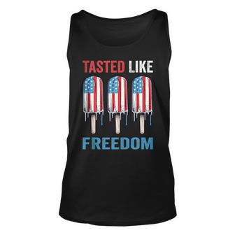 Tasted Like Freedom Us Flag Ice Cream 4Th Of July Popsicle Freedom Tank Top | Mazezy