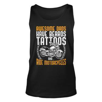 Tattooed Dad Motorcycle Fathers Day Gift Funny Tattoo Unisex Tank Top | Mazezy