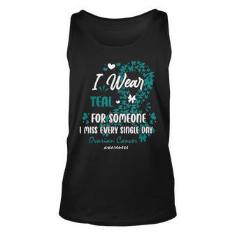 Teal Ovarian Cancer Angel Memory Warrior Support Family Tank Top - Monsterry AU
