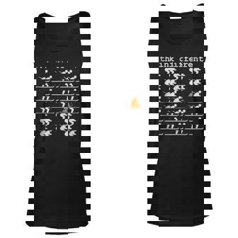 Telemark Nordic Alpine Ski - Free Heel Think Different Unisex Tank Top | Mazezy