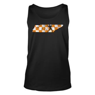 Tennessee State Flag Knoxville Orange Quarterback Outline Tank Top - Seseable