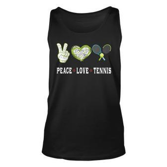 Tennis Lovers Player Fans Peace Love Tennis Tennis Tank Top | Mazezy
