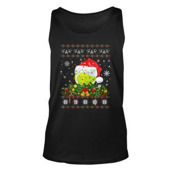 Tennis Ugly Sweater Christmas Pajama Lights Sport Lover Tank Top - Monsterry AU