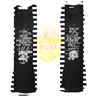 Thanksgiving Design - Eat More Pizza Turkey Day Unisex Tank Top - Thegiftio