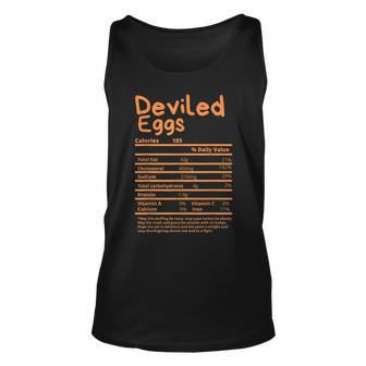 Thanksgiving Deviled Eggs Nutritional Facts Label Foods Unisex Tank Top | Mazezy
