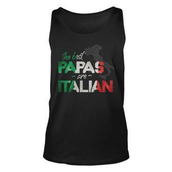 The Best Papas Are Italian - Funny Italy Country Flag Unisex Tank Top | Mazezy