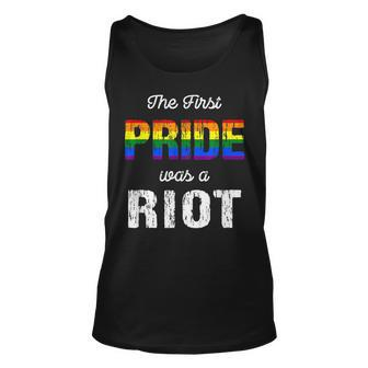 The First Pride Was A Riot Pride Month Gay Lgbt Community Unisex Tank Top | Mazezy