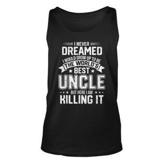 The Worlds Best Uncle - Funny Uncle Unisex Tank Top | Mazezy CA