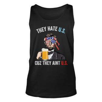 They Hate Us Cuz They Aint Us Funny 4Th Of July Usa Unisex Tank Top | Mazezy DE