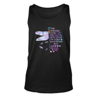 They Whispered To Her You Cant With Stand The Storm Unisex Tank Top | Mazezy
