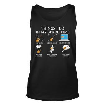 Things I Do In My Spare Time Guitar Guitar Funny Gifts Unisex Tank Top | Mazezy