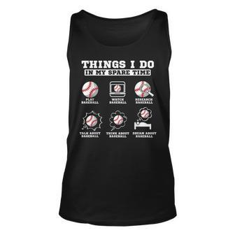 Things I Do In My Spare Time Baseball Lover Costume Baseball Tank Top | Mazezy