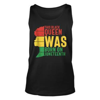 This Black Queen Was Born On Junenth Afro Gemini Birthday Unisex Tank Top | Mazezy