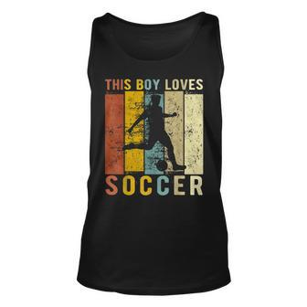 This Boy Loves Soccer Boys Soccer Unisex Tank Top - Thegiftio UK