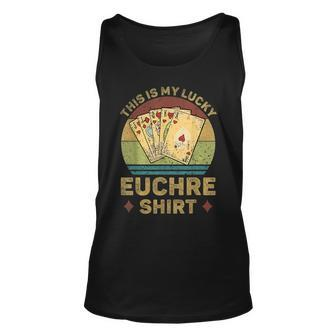 This Is My Lucky Euchre Vintage Funny Euchre Card Game Unisex Tank Top - Seseable