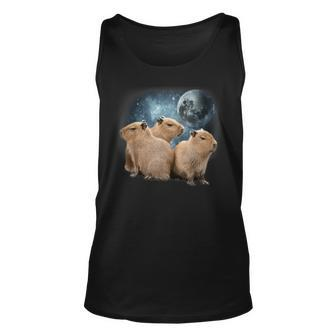 Three Capybaras And Moon Capybara Humor Parody For Capybara Lovers Tank Top | Mazezy