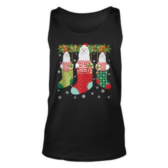 Three Maltese Dog In Socks Ugly Christmas Sweater Party Tank Top - Monsterry CA