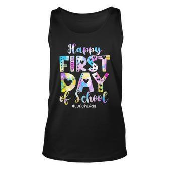 Tie Dye Lunch Lady Happy First Day Back To School Unisex Tank Top - Seseable