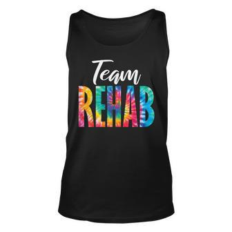 Tie Dye Team Rehab Rehabilitation Recovery Physical Therapy Tank Top - Thegiftio UK