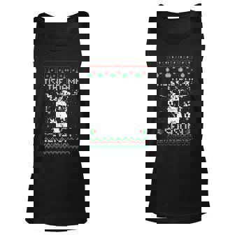 Tis The Damn Christmas Season Ugly Sweater Christmas Tank Top | Mazezy