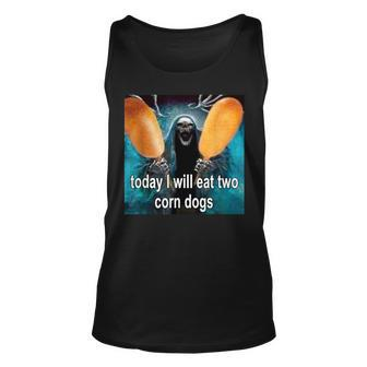 Today I Will Eat Two Corn Dogs Meme Tank Top - Seseable