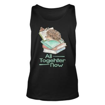 All Together Now Summer Reading 2023 Hedgehog Snail Book Fun Tank Top | Mazezy