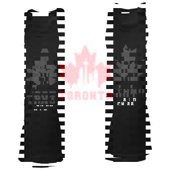 Toronto Skyline Silhouette Canada Maple Leaf Unisex Tank Top - Thegiftio