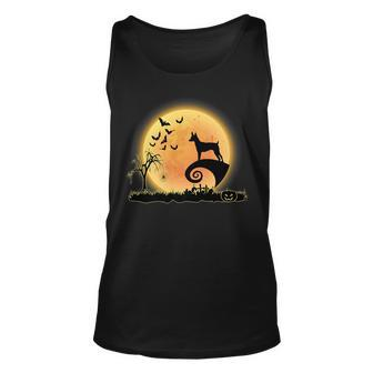 Toy Fox Terrier Scary And Moon Dog Halloween Costume Tank Top | Mazezy