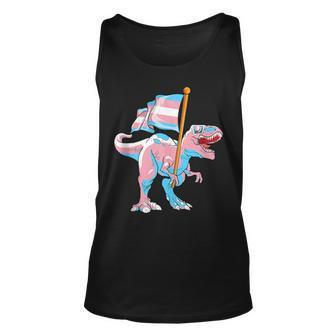 Transgender Dinosaur T-Rex Trans Lgbt Pride Flag Pronouns Unisex Tank Top | Mazezy