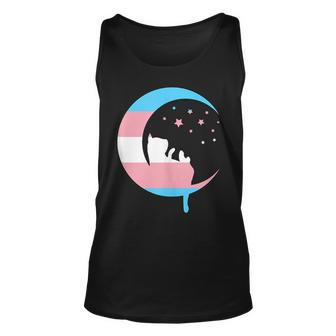 Transgender Flag Cat Lover Stars & Moon Trans Pride Ftm Mtf Tank Top | Mazezy