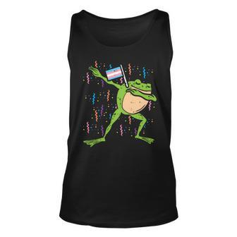 Transgender Flag Frog Dab Lgbt Trans Pride Stuff Animal Unisex Tank Top | Mazezy