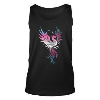 Transgender Phoenix Bird Trans Pride Flag Rising From Ashes Tank Top | Mazezy CA