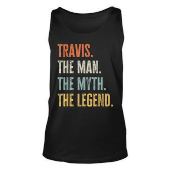 Travis The Best Man Myth Legend Funny Best Name Travis Unisex Tank Top | Mazezy