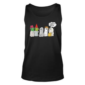 Trick Or Treat Halloween Ghost Costume I Got A Rock Tank Top - Monsterry UK