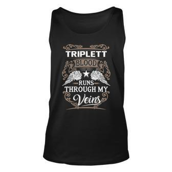 Triplett Name Gift Triplett Blood Runs Throuh My Veins Unisex Tank Top - Seseable
