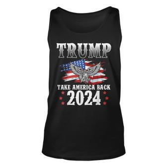 Trump 2024 Take America Back American Flag Trump 2024 Unisex Tank Top - Thegiftio UK