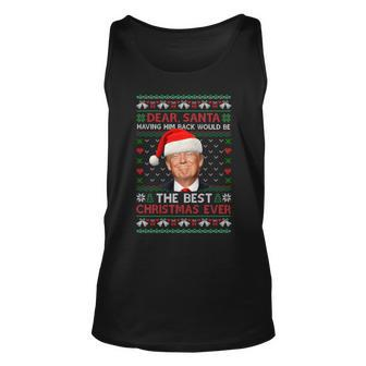 Trump Back Would Be The Best Christmas Ever Ugly Sweater Pjs Tank Top | Mazezy