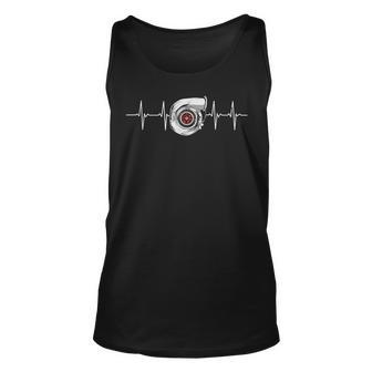 Turbo Heart Beat Car Racing Boost Racing Funny Gifts Unisex Tank Top | Mazezy