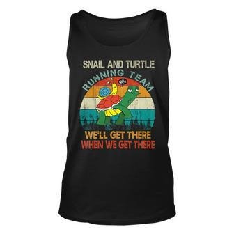 Turtle And Snail Running Team We Will Ge Unisex Tank Top - Monsterry