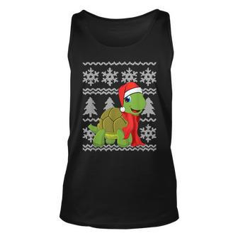 Turtle Santa Hat Scarf Ugly Christmas Sweater Holiday Tank Top - Monsterry DE