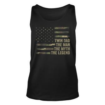Twin Dad Camo Usa Flag Twin Dad The Man The Myth The Legend Unisex Tank Top - Seseable