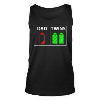 Twin Dad Low Battery Power Twins Fathers Day Tank Top | Mazezy