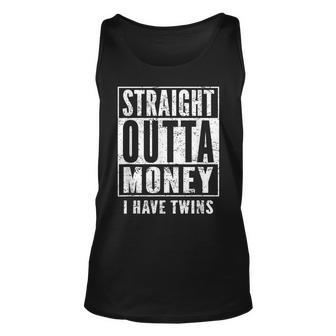 Twin Parents Fun Straight Outta Money I Have Twins Unisex Tank Top | Mazezy